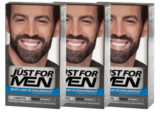 Just for Men Moustache & Beard Brush - in Colour - Real Black in Clear
