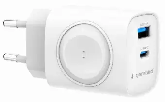 USB-A USB-C charger 20W PowerDelivery Quick Charge 3.0, white
