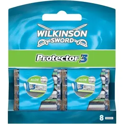 Wilkinson Sword Protector 3 Blades - 8 Pack in Black