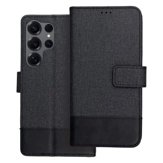 GOMMA knyginio tipo telefono dėklas Samsung Galaxy S25 Ultra (S938) juodas