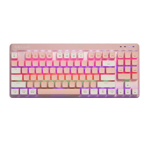 Gaming Keyboard Delux KM18DB RGB (White&Pink)