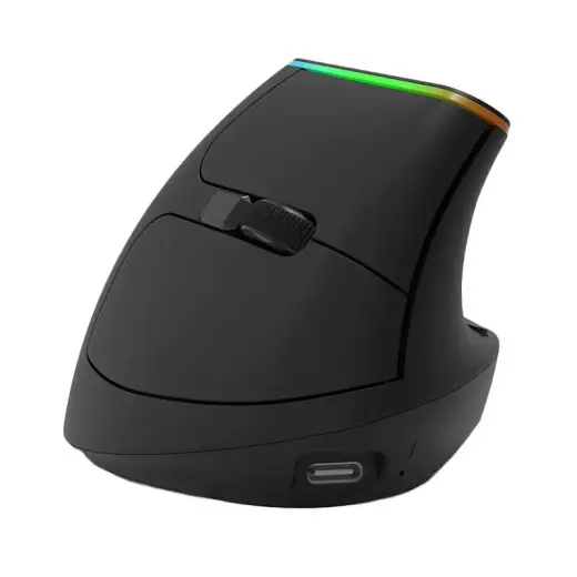 Bezvadu vertikālā pele Delux M618DB BT4.0 + 2.4Ghz 4000DPI RGB