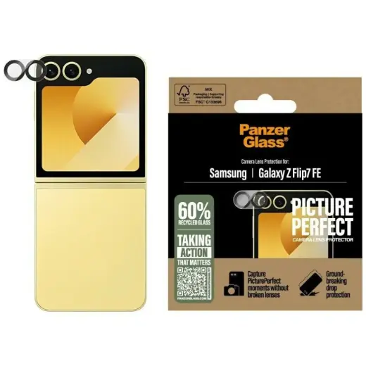 Tempered glass for camera lens PanzerGlass PicturePerfect for Samsung Galaxy Z Flip7 FE