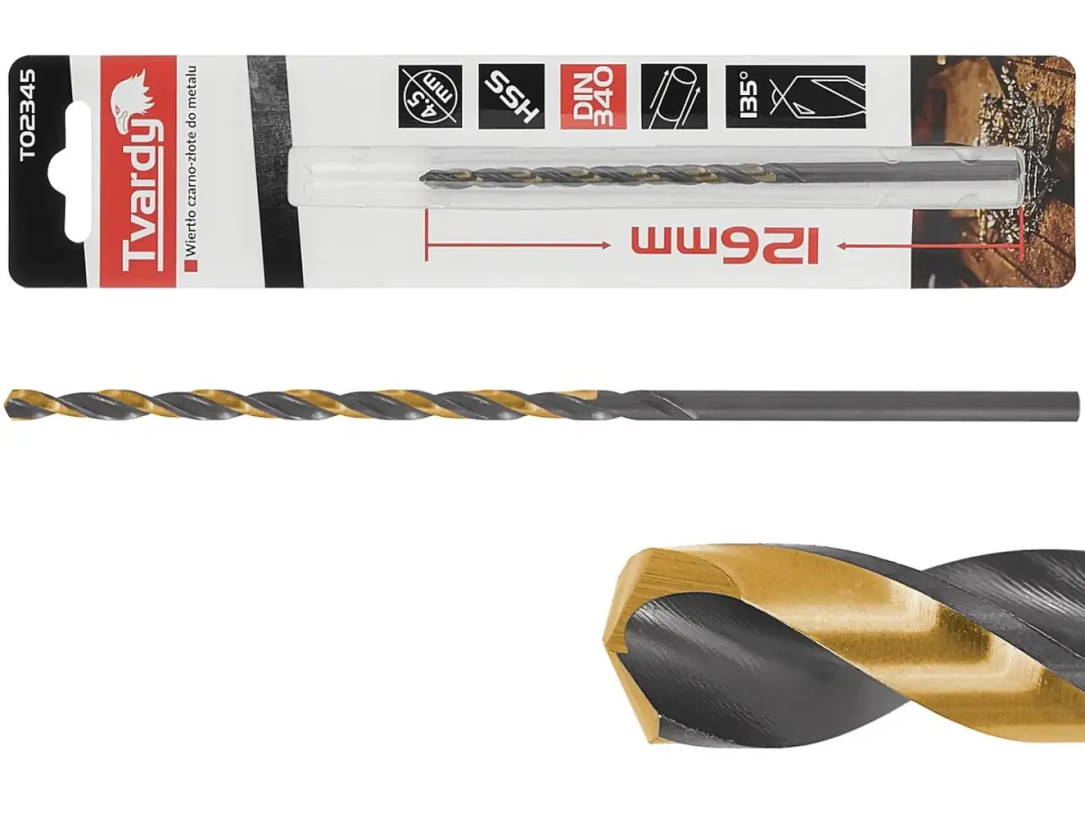 Gara HSS M2 4.5mm melna un zelta metāla vītņurbis