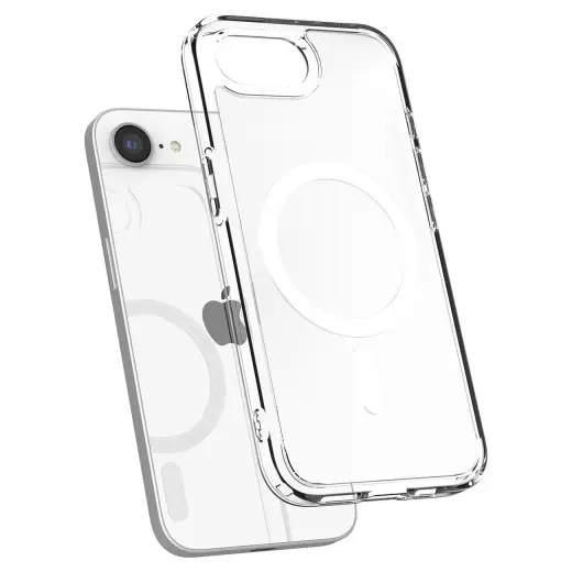 Spigen Ultra Hybrid telefona maciņš priekš iPhone SE 4 (2025) balts caurspīdīgs ar MagSafe
