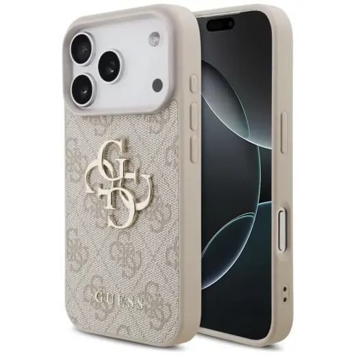 Guess 4G Big Logo maciņš telefonam iPhone 17 Pro rozā