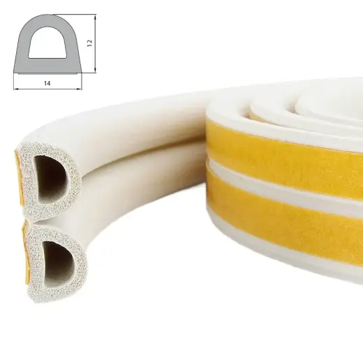 Sealing rubber double D profile 12x14mm white (2x20m) m