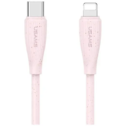 USAMS Green Series SJ717 data transfer and charging cable | USB-C to Lightning | 30W | 1m | pink