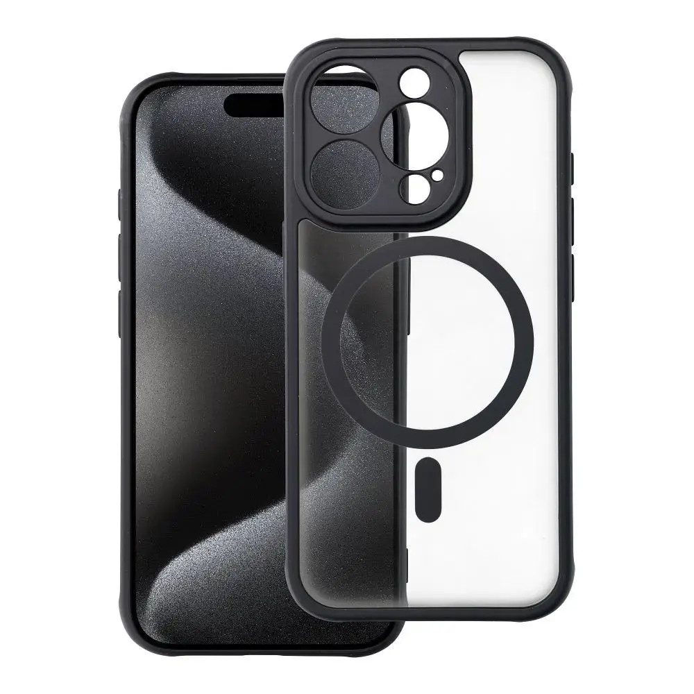 FULL MATTE MAG maciņš ar MagSafe atbalstu telefonam iPhone 15 Pro melns