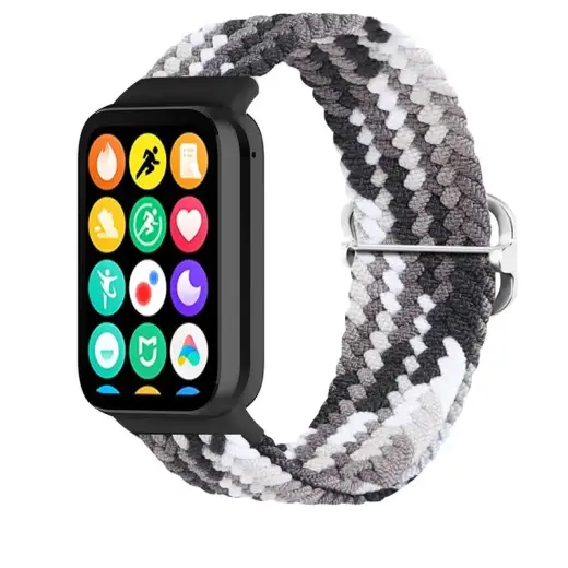 Telcon Braided smartwatch strap for Xiaomi Mi Band 8 Pro | Nylon | black/white