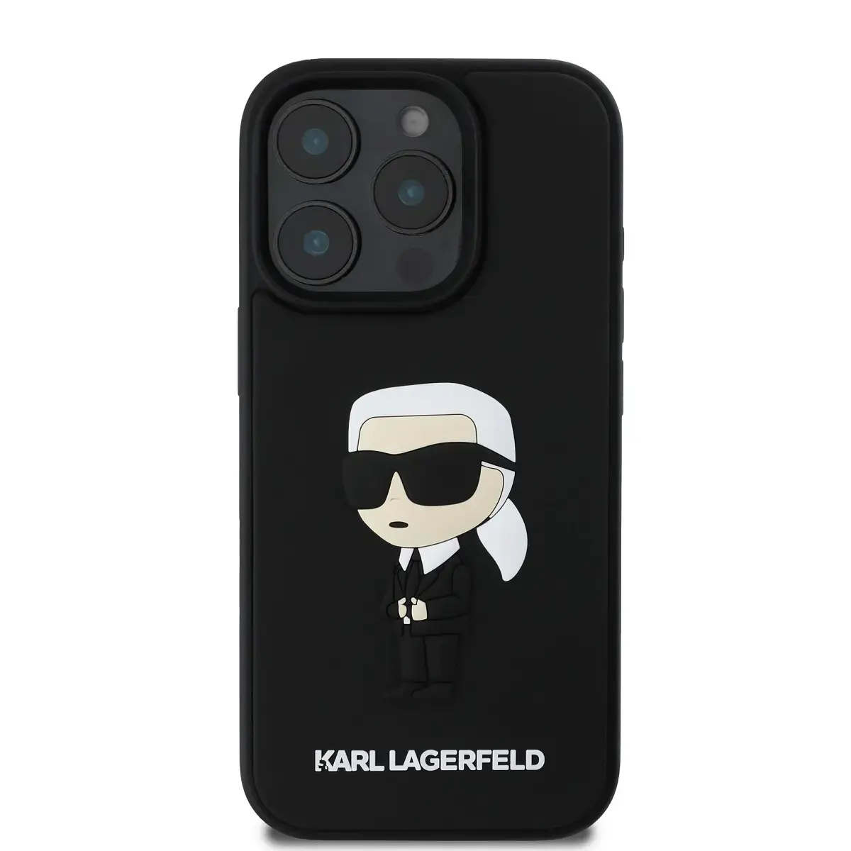 Karl Lagerfeld 3D Rubber Ikonik Case for iPhone 16 Pro Max Black