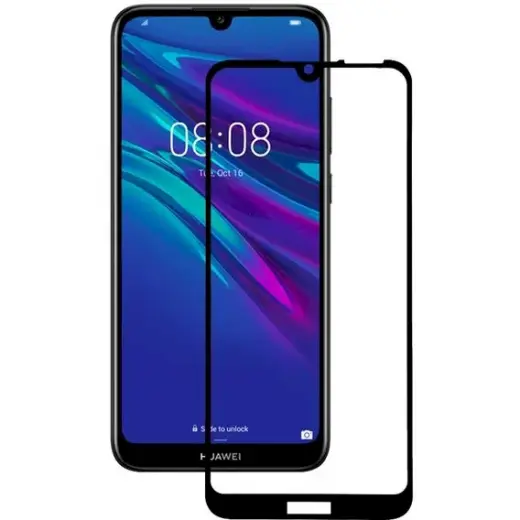 Fusion Full Glue 5D Tempered Glass Aizsargstikls Pilnam Ekrānam Huawei Y6S | Honor 8A Melns