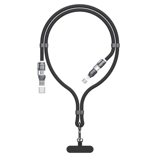 Dudao L20MAX data transfer and charging cable | USB-A to USB-C, Lightning | 65W | 1.5m | black