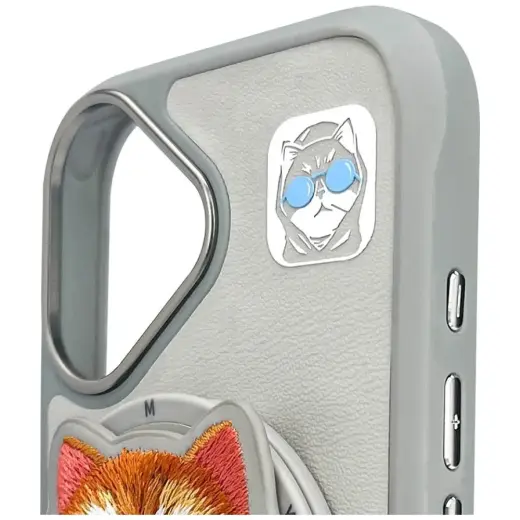 Nimmy Glasses Cool Cat ümbris telefonile iPhone 16 jaoks, hall koos MagSafe funktsiooniga