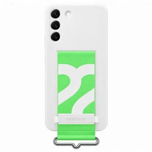 EF-GS901TWE Samsung Silicone Cover with Strap dėklas su dirželiu Galaxy S22, baltas