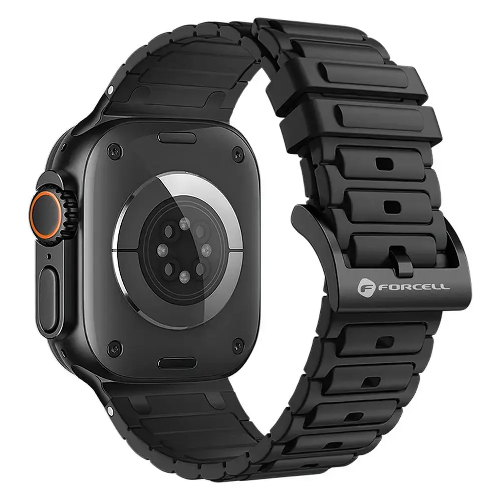Forcell F-Design FA06 viedpulksteņa siksniņa priekš Apple Watch (38/40/41 mm) | silikons | melna
