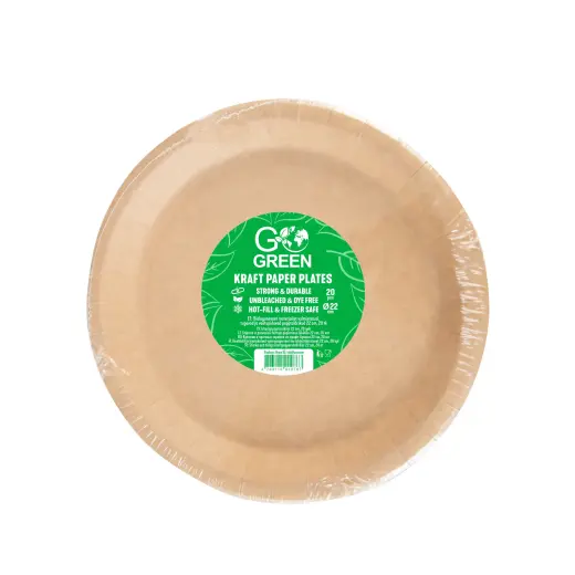Тарелки из крафт-бумаги Go Green Ø22см 20 шт./ 0,20 кг