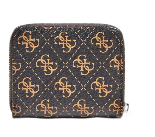 Guess, Kamryn, Textile Wallet, SLG Small Zip, Brown, For Women