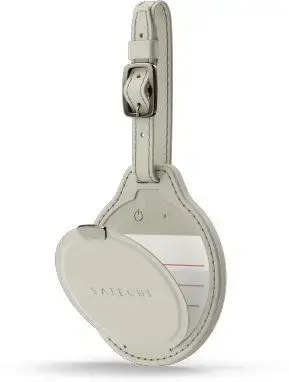 Locator compatible with Apple Find My Satechi FindAll Luggage Tag shape Vegan Leather ST-LFALTW sand
