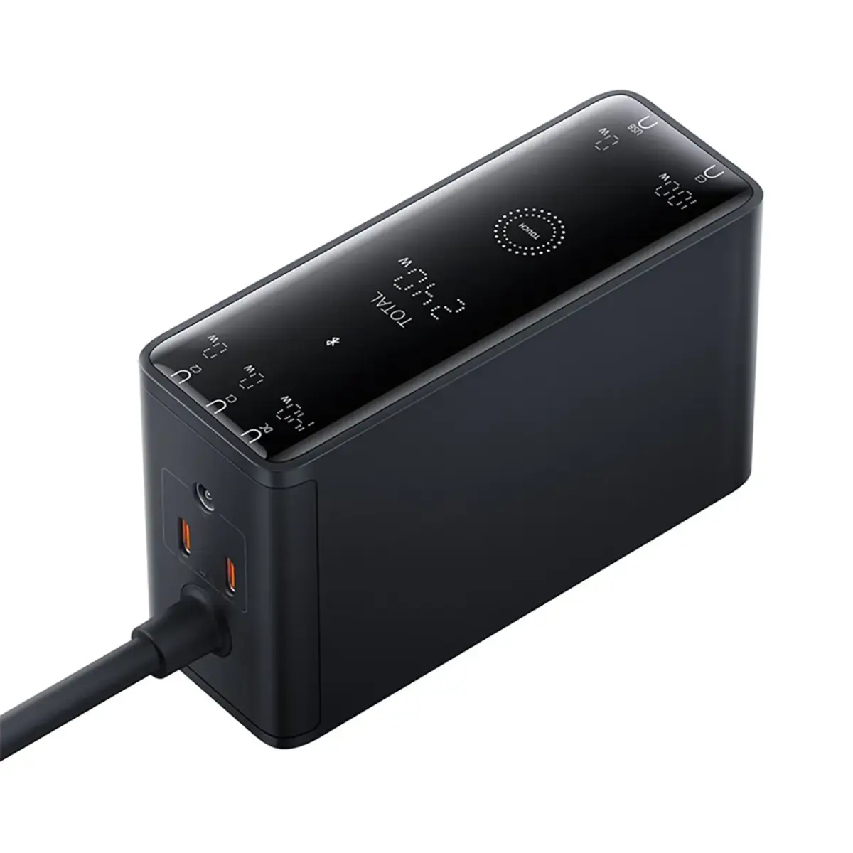 Baseus Digital GaN 3xUSB-C 1xUSB-A 240W Wall Charger with Power Cable - Black