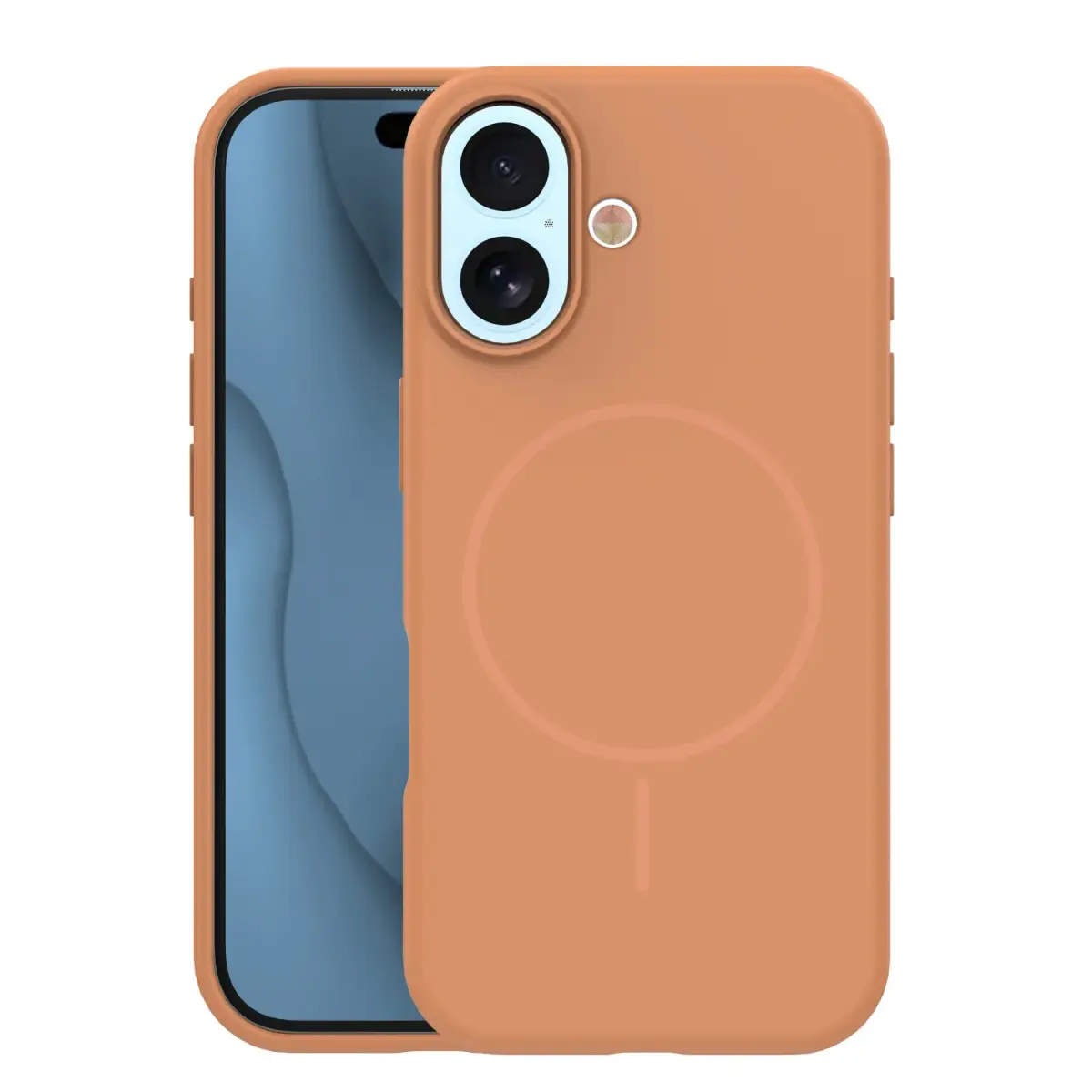 Silicone Thin maciņš ar MagSafe atbalstu telefonam iPhone 17 brūns