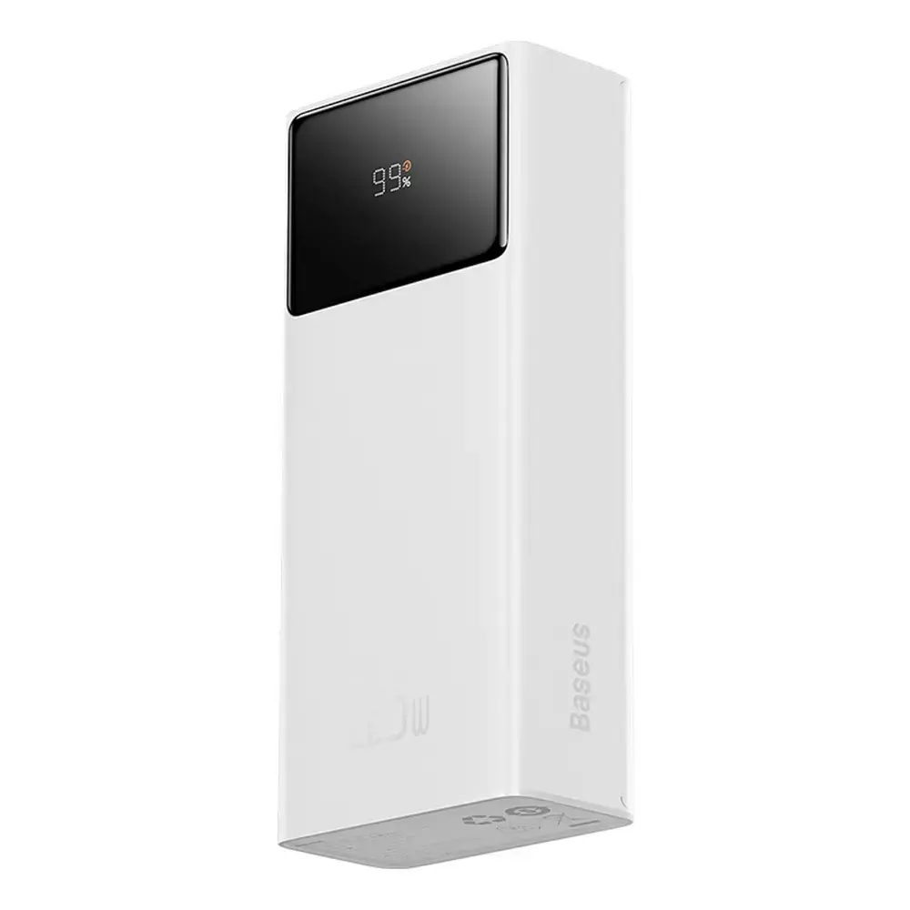 Baseus EnerFill FP41 ārējais akumulators (powerbank) | 30 000 mAh | 22.5W | USB-A, USB-C | balts