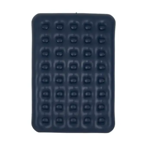 Inflatable double travel mattress with velvet finish + inflating pump 67002 blue