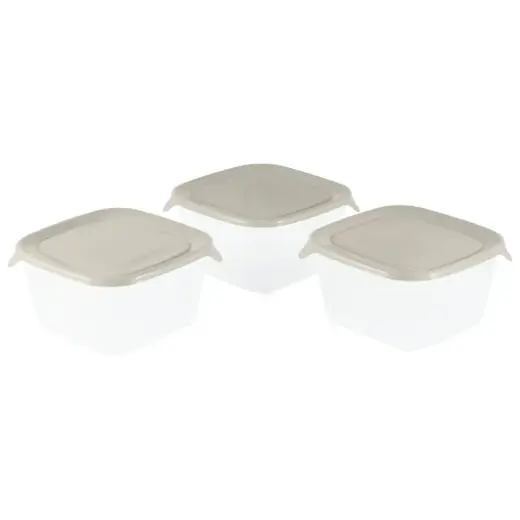 Food container set 3 pcs. square 3x1.2L Fresh&Go beige