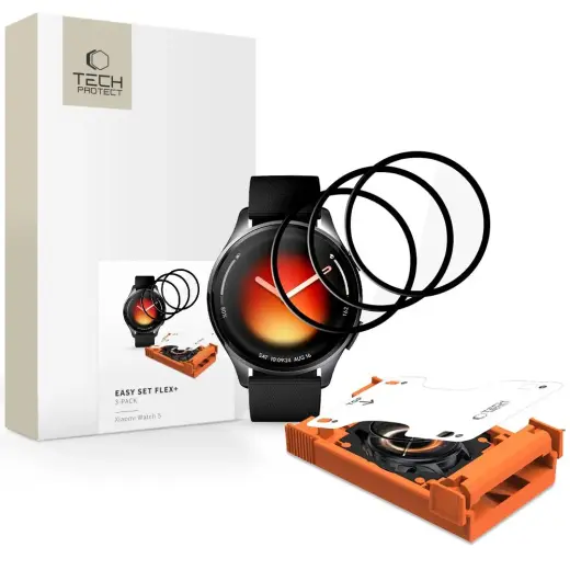 Tech-Protect aizsargstikls priekš Xiaomi Watch 5 | melns