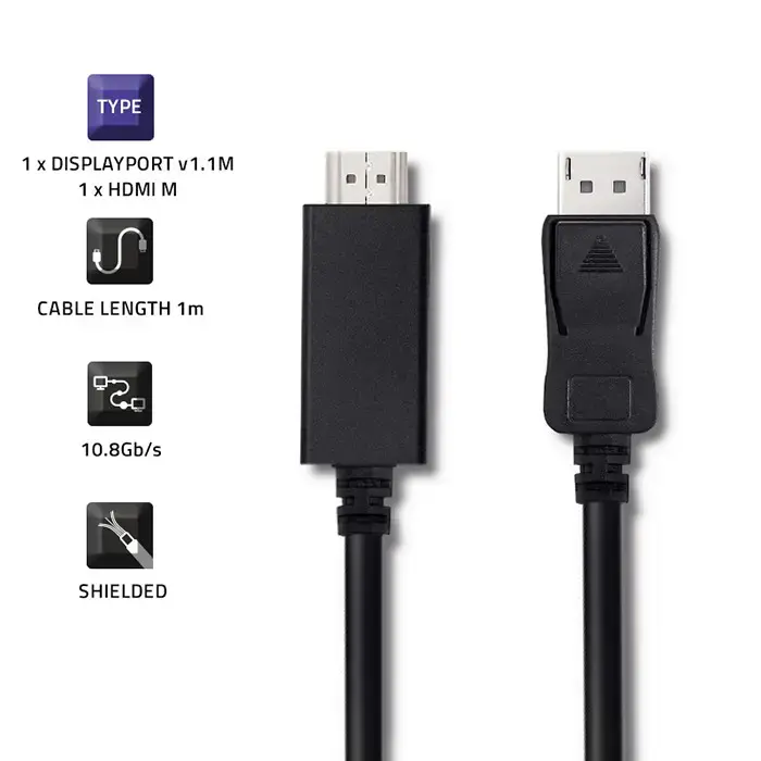 Qoltec DisplayPort v1.1 male | HDMI male | 4K | 1m