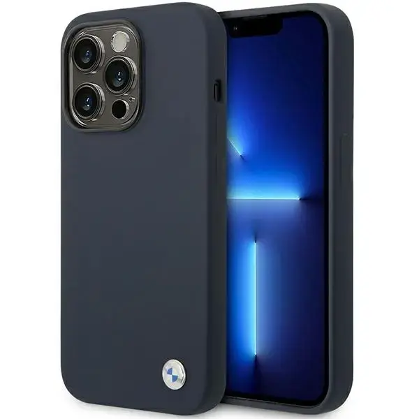 Etui BMW BMHCP14XSILNA iPhone 14 Pro Max 6,7" granatowy|navy Silicone Metal Logo