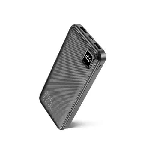 Forever TB-300M external battery (powerbank) | 10000 mAh | 22.5W | USB-A, USB-C | LED display | black