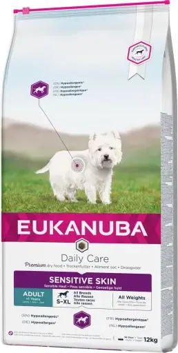 Sausa barība suņiem - Eukanuba DAILY CARE ADULT SENSITIVE SKIN, 12 kg