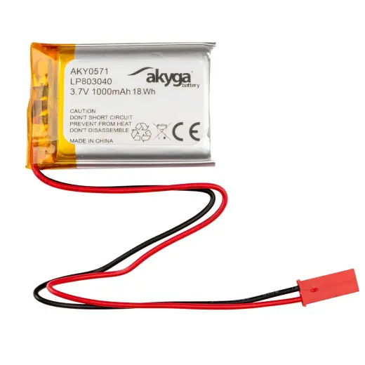 Lithium Polymer Battery Akyga AKY0571 LP803040 Li-Po 3.7V|1000mAh PCM JST 2.54 2 Pin Connector 150mm