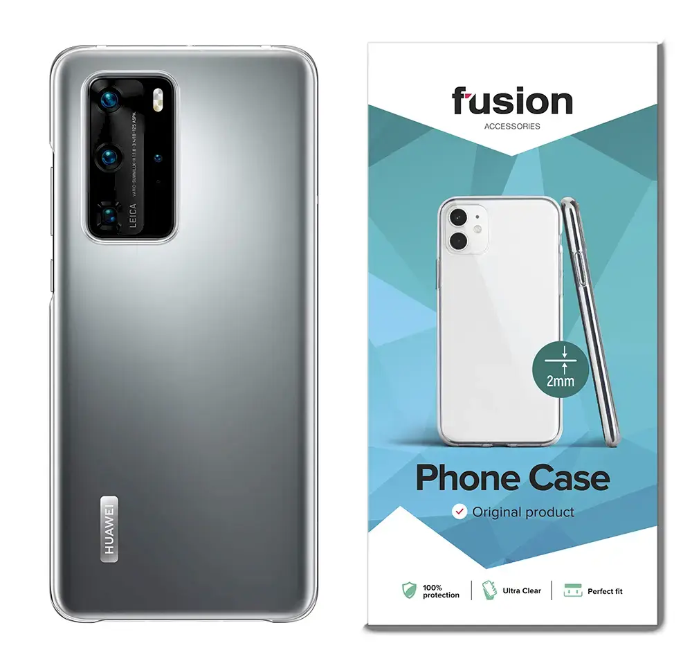 Fusion Ultra Clear Series 2 mm Silikona Aizsargapvalks Huawei P40 Pro Caurspīdīgs (EU Blister)