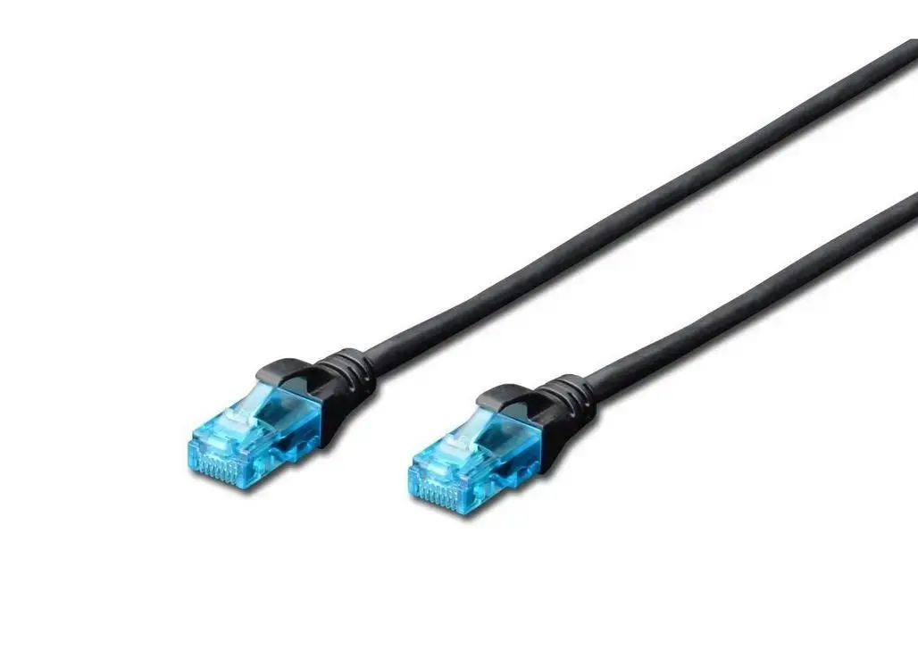 Patch cord RJ45|RJ45 U|UTP kat. 5e 5,0m AWG 26|7 PVC black