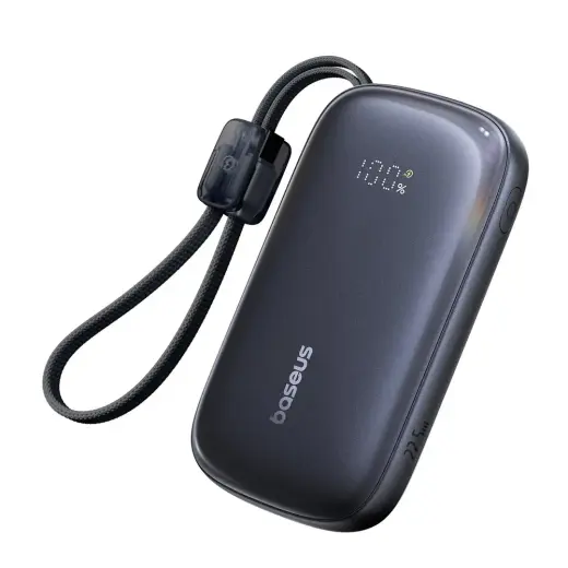 Baseus EnerFill FC21 QPow3 Ultra išorinė baterija (powerbank) | 10 000 mAh | 22.5W | PD, QC | USB-C, USB-A, Lightning | LED ekranas | juodas