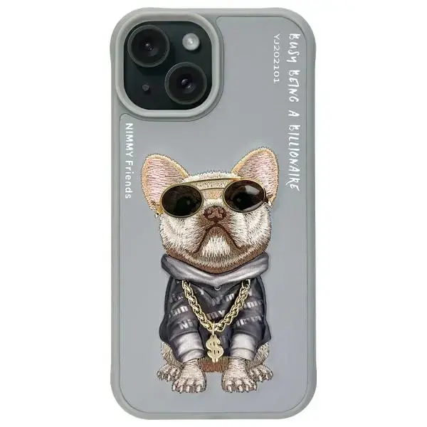 Glasses Cool Dog telefona maciņš priekš iPhone 15 pelēks