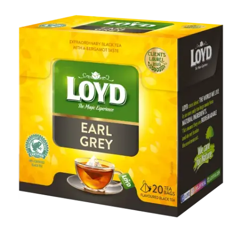 Melnā tēja LOYD Pyramids Early Grey, 20x2 g