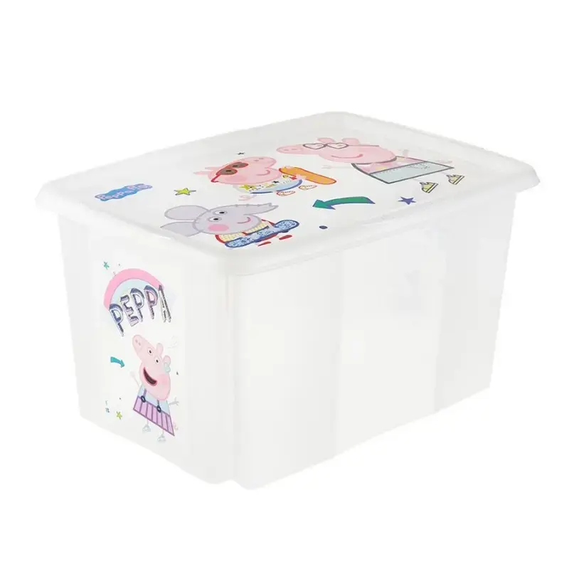 Kaste ar vāku 45L Karolina "Peppa Pig" 55,5x40x30cm caurspīdīga