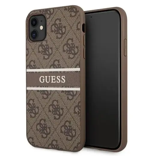 Guess 4G Stripe case for iPhone 11 | Xr 6.1" - brown
