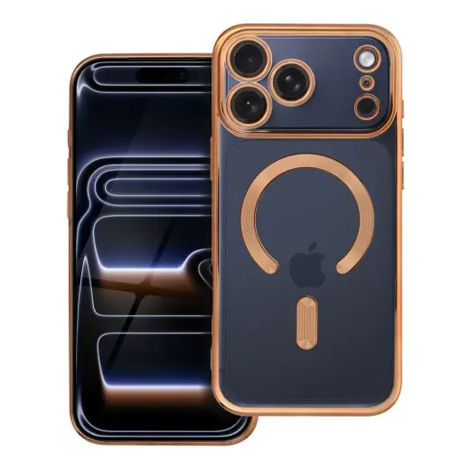 Electro Mag phone case with MagSafe support for iPhone 17 Pro Max gold