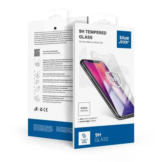 Tempered glass to Motorola G85 Blue Star 5D black