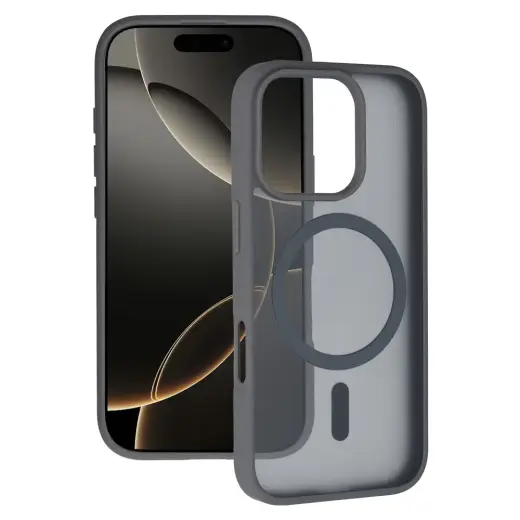 Tel Protect Aura Matte чехол с поддержкой MagSafe для телефона iPhone 16 Pro Max серый