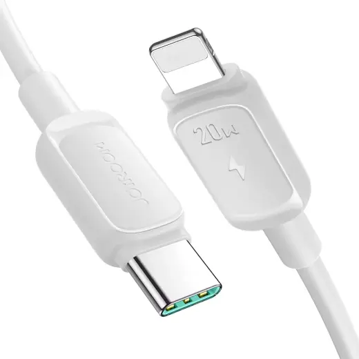 Joyroom Multi-Color Series A14 datu pārraides un uzlādes vads | USB-C uz Lightning | 20W | 1.2m | balts