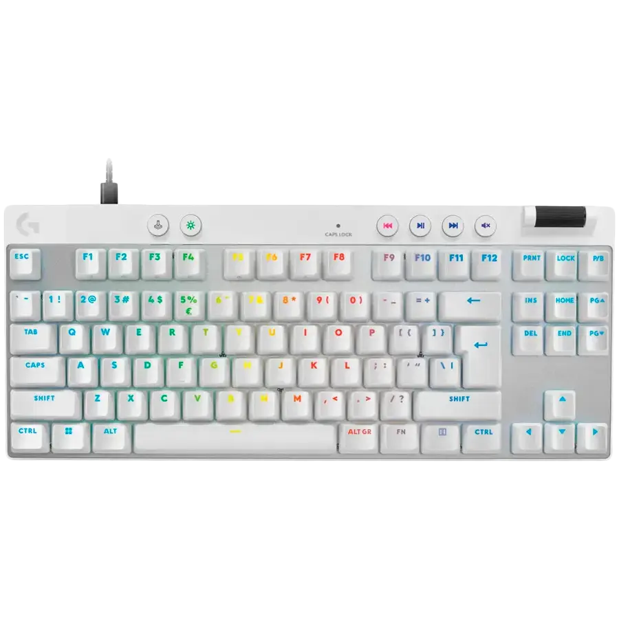 LOGITECH G PRO X TKL RAPID Gaming Keyboard - WHITE - US INT'L - USB - EMEA28i-935 - LINEAR