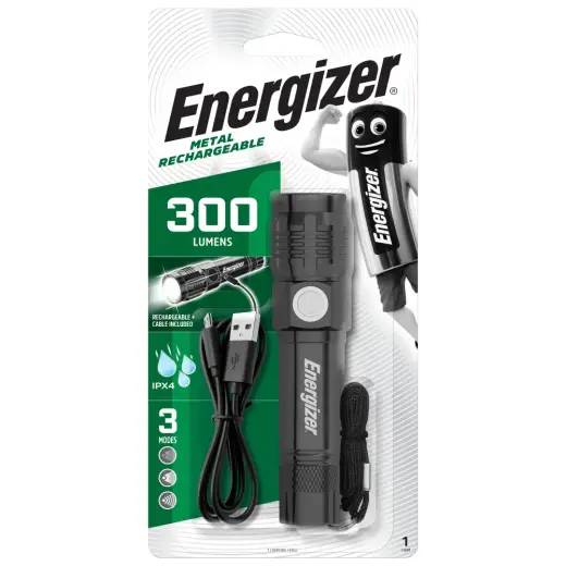 Energizer Metal Rechargeable Light 300lm IPX4