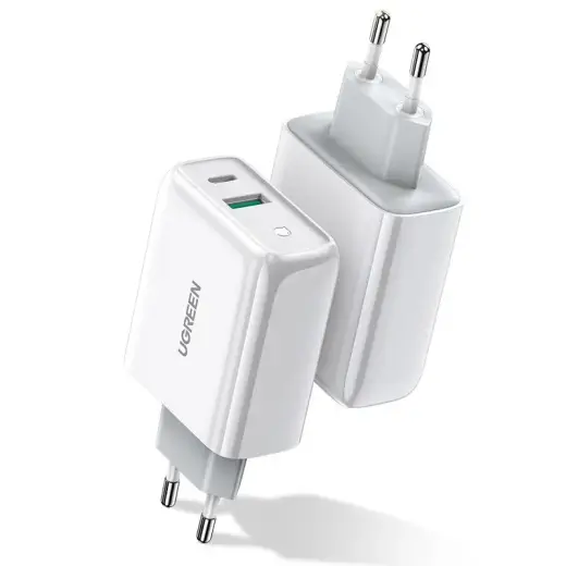 Ugreen 60468 tīkla lādētājs | Quick Charge 4.0, Power Delivery | USB-C, USB-A | balts