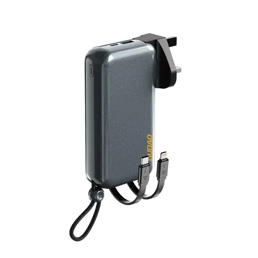 Dudao K25 2in1 external battery (powerbank) | 10000 mAh | 20W | USB-C, USB-A, Lightning | gray