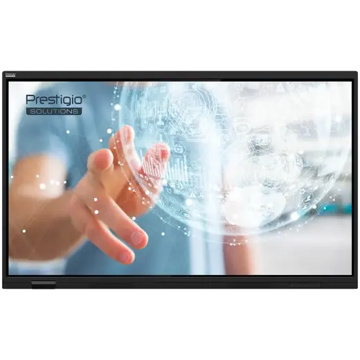 PRESTIGIO SOLUTIONS Multiboard 86-inch Light Series Gen 7, Android 14, Google EDLA, AI button, 8/128GB, 50TP, black